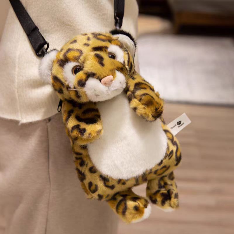 Simulation Tiger Giant Panda Crossbody Bag Shoulder Bag Red Panda Sloth Plush Toy Backpack Zoo Toy