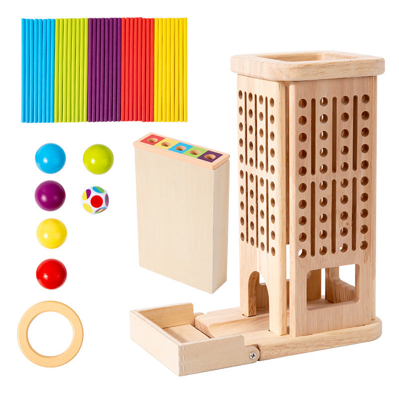 Early Education Children's Three-in-One Stick Game Baby Stick Color Classification Pitching Montessori Wooden Toys
