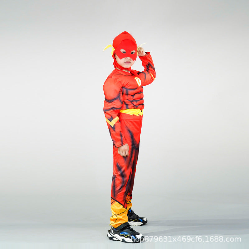 New flash clothes children stage performance muscle clothes COS Hero League cosplay Halloween