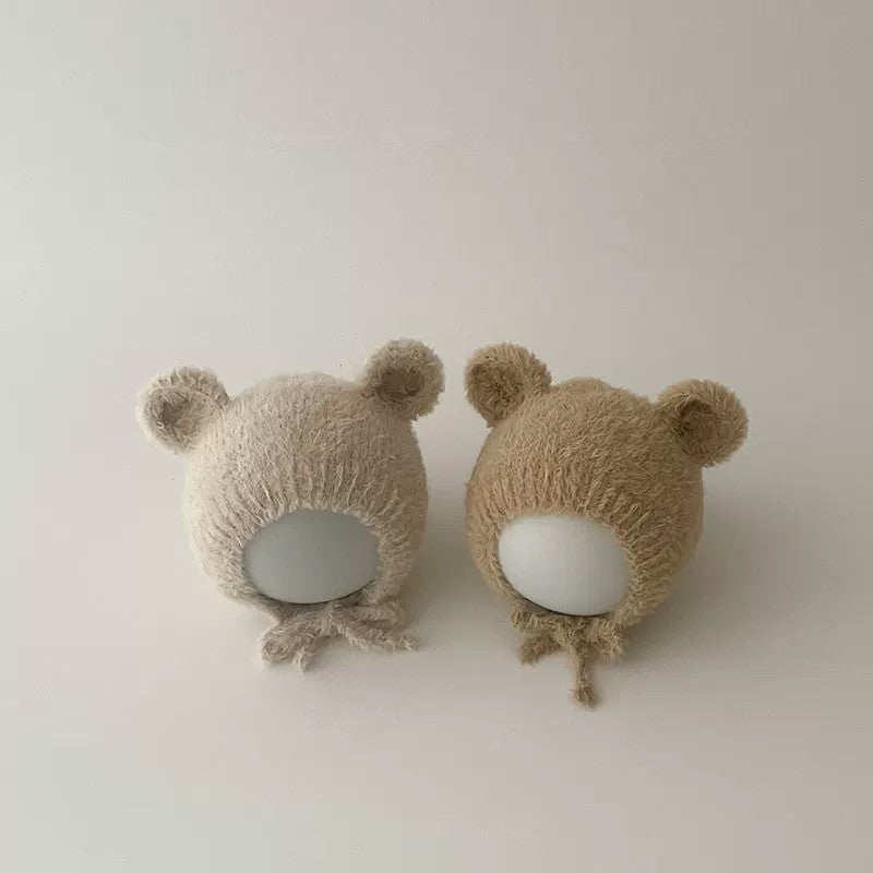 Cold-proof foreign-style cold hat cute warm lace solid color plush toddler hat baby autumn and winter hat baby ear protection