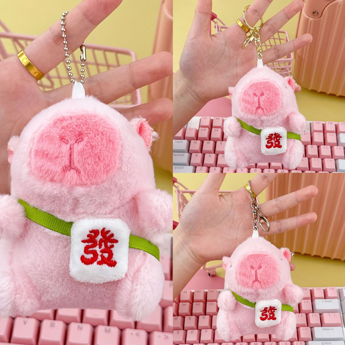 Cross-Border Capybara Mascot Backpack Small Pendant Keychain Chinese Style Zodiac Pendant Couple Ugly Doll