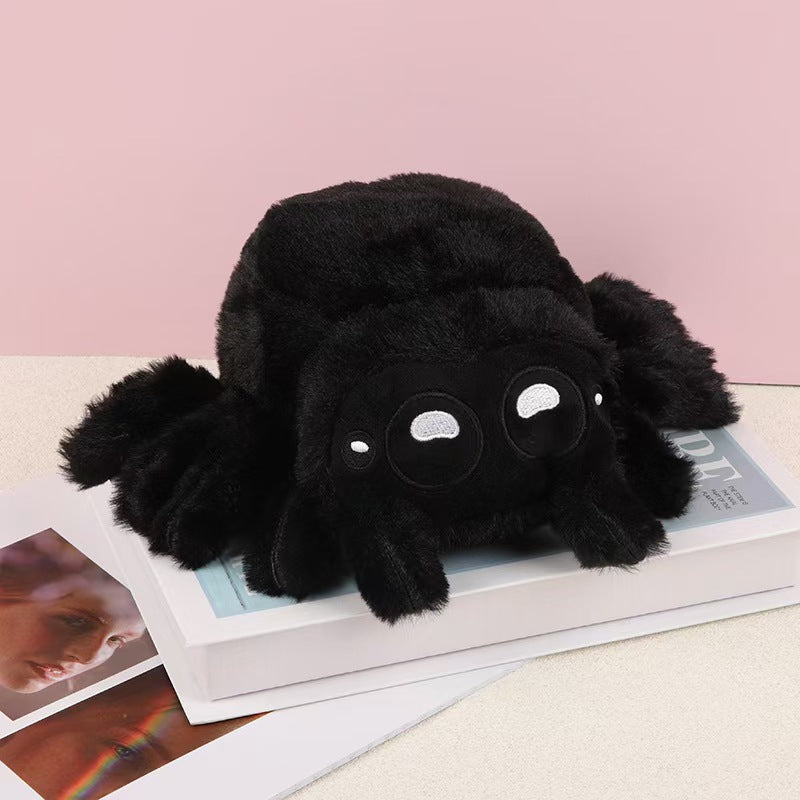 Cross-border simulation small spider doll Lucas spider black and white spider plush toy doll