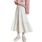 in stock Pregnant Women's Knitted Pleated Skirt Autumn and Winter New plus size Non-abdominal Slimming Mid-length A- line Umbrella Skirt