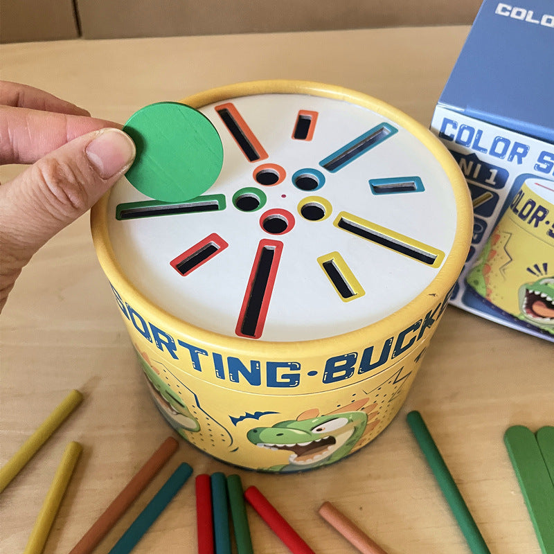 Cross-Border Montessori Early Education Cpc Color Classification Bucket Coin Box Ce Kidsren's Cognitive Matching Teaching Kindergarten Toys