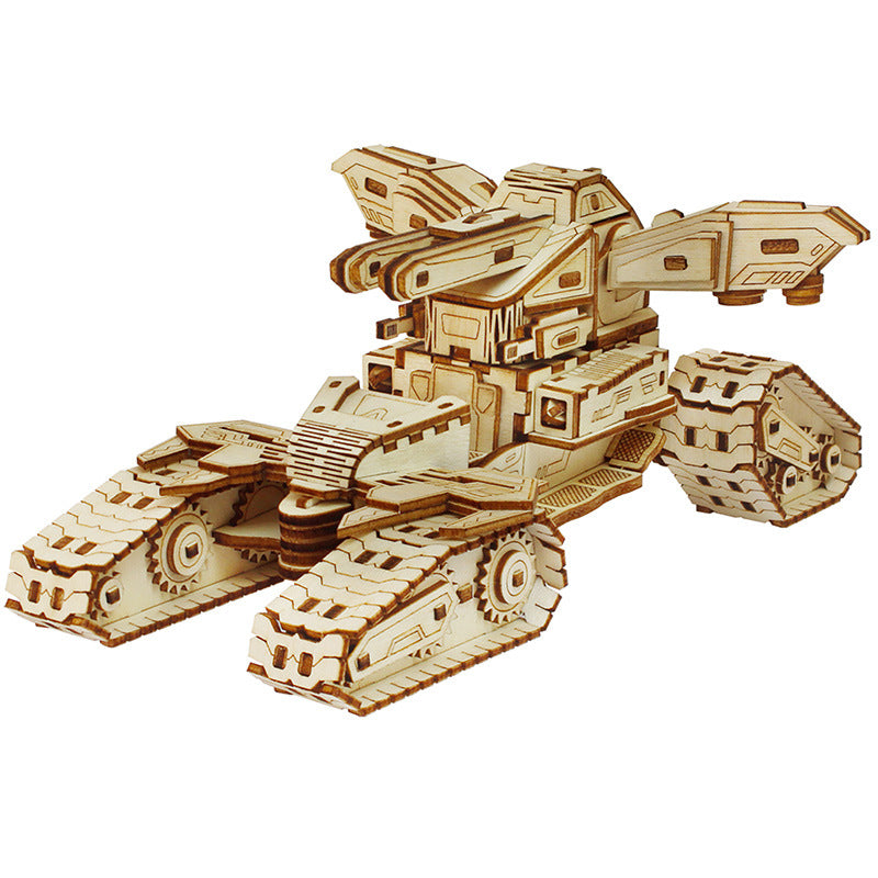 wooden three-dimensional assembled military model angel tank puzzle assembled boy wooden toy diy hut puzzle