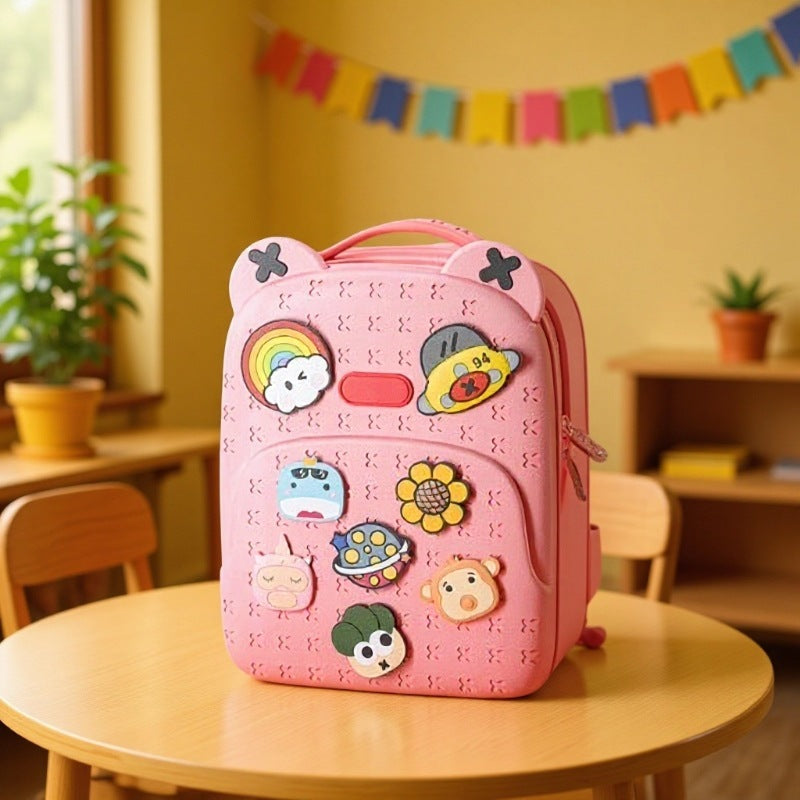 Factory Direct Delivery School Kindergarten Eva Small Boy and Girl Schoolbag Childlike Cute Ultra-Light Antibacterial Backpack