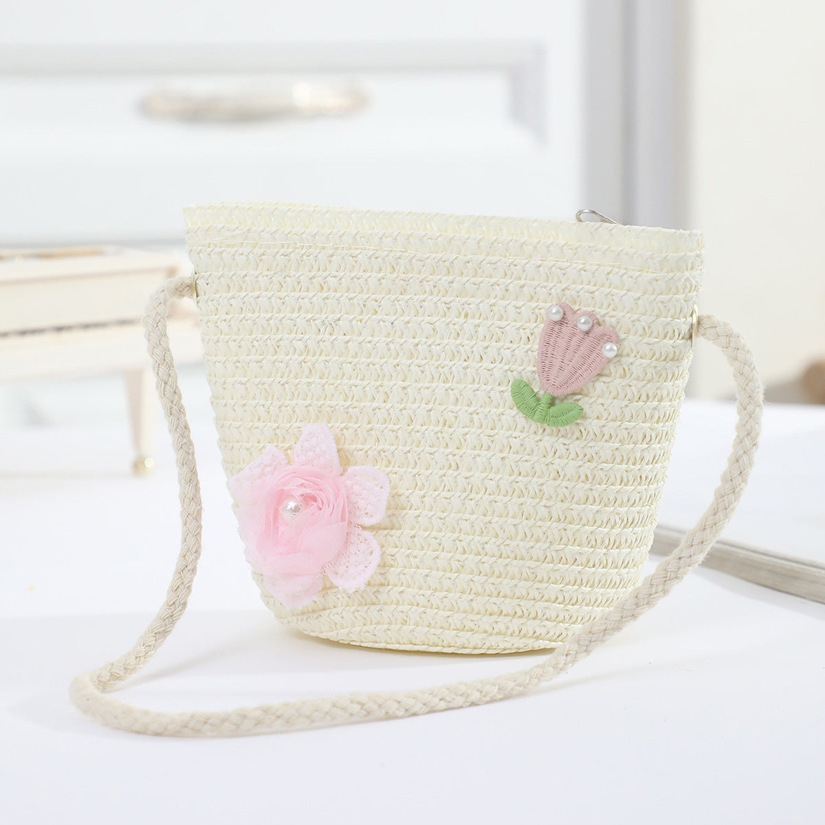 Cross-border New Children's Bag Spring and Summer New Children's Crossbody Bag Handmade Straw Satchel Travel Mini Coin Purse