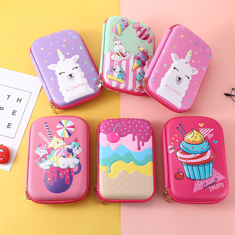 3D New Cute Eva Stationery Box Children's Multifunctional Large Capacity Pencil Bag Student Portable Square Pencil Box