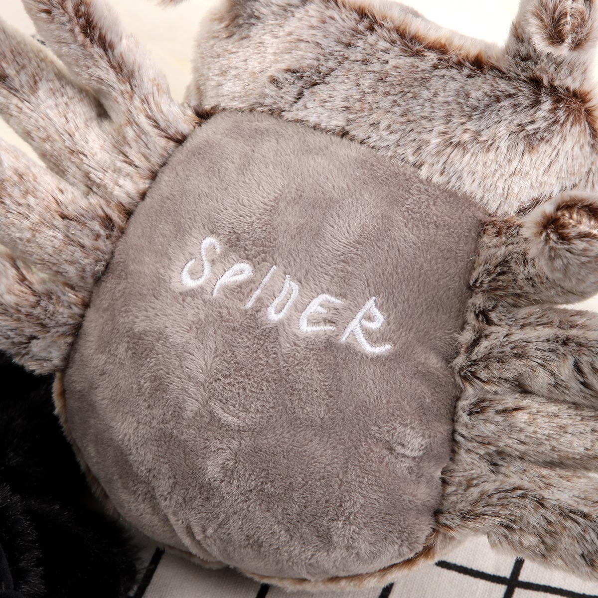 Cross-border simulation small spider doll Lucas spider black and white spider plush toy doll