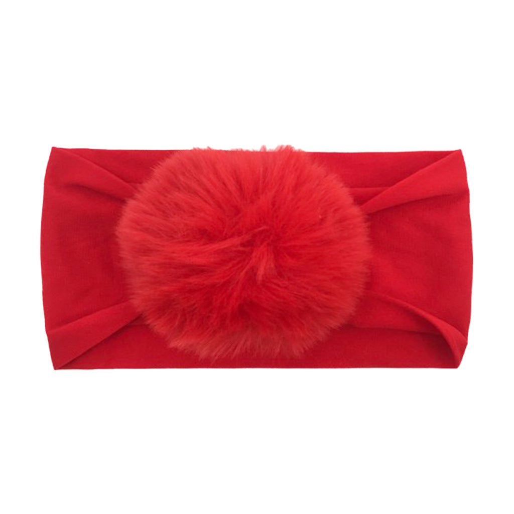 2023 new children's seamless hair band Europe and the United States new baby nylon fur ball headscarf baby hair band