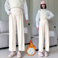 Pregnant Women's Pants Cropped Pants Sticky Rice Pants Autumn and Winter fleece-lined Thickened Loose All-match Wide-leg Pants Sagging Slimming Granny Pants