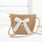 Straw Handmade Bow Woven Mobile Phone Bag Cross-border Hot Selling Women's Crossbody Seaside Straw Woven Crossbody Woven Bag Factory
