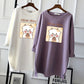 Pregnant Women's Autumn Cotton Top Mid-length Long-sleeved Loose Korean Fashion Trendy Mom's Pregnancy T-shirt Winter Base Shirt