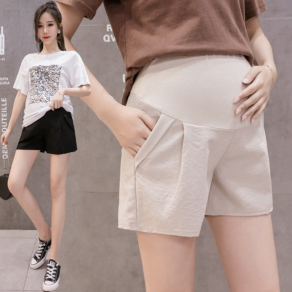 Pregnant Women Summer Fashion Loose 2023 New Style Pants Cotton Linen Casual Pregnant Women's Spring and Summer Shorts Trendy Mom