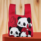 Panda New Knitted Bag Women's Handbag Wide Hand Gift Back Gift Bag Cute Panda Knitted Bag Hand Gift