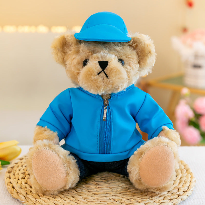 Police Bear Doll Traffic Police Bear Doll Uniform Fire Suit Teddy Bear Plush Toy Internet Red Bear Doll