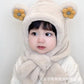 Baby Hat and Scarf Integrated Autumn and Winter Boys and Girls Cute Super Cute fleece-lined Baby Outgoing Windproof Ear Protection Hat