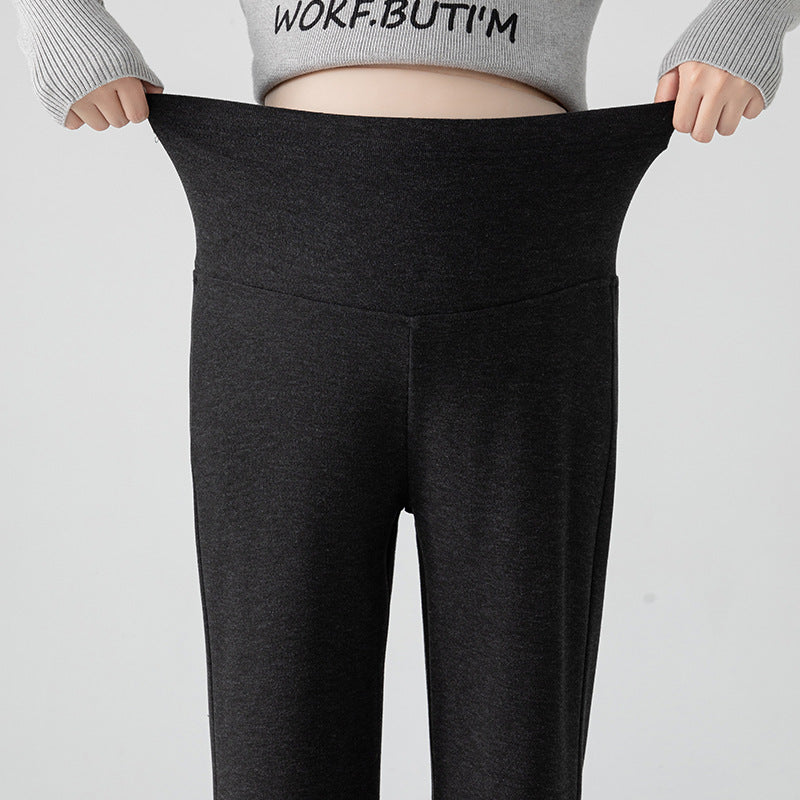 New Pregnant Women's Pants Autumn Loose Micro-flared Pants Autumn and Winter fleece-lined Thickened Pants Small Pregnant Women's Pants