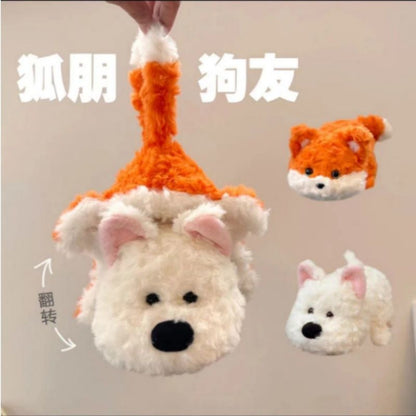 Internet Celebrity New Arrival Friends Creative Plush Toy Flip Turn Doll Shark Bee Tortoise Honey Gift for Women