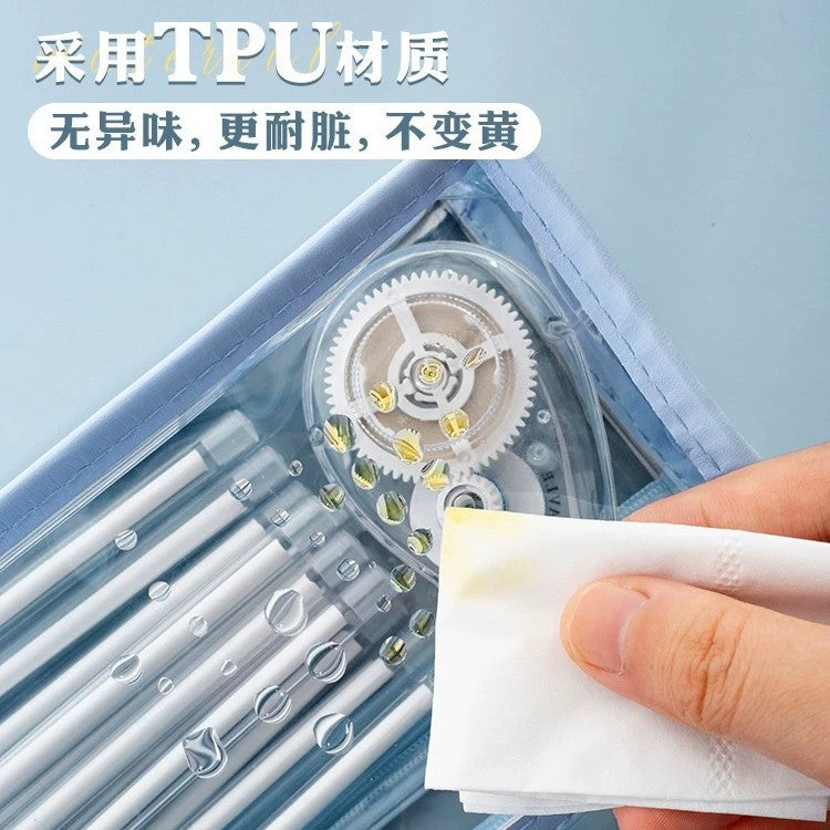 Transparent Pencil Case for Exams, Simple Pencil Bag for High School Students, Large Capacity Pvc Pencil Case in Stock