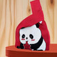 Panda New Knitted Bag Women's Handbag Wide Hand Gift Back Gift Bag Cute Panda Knitted Bag Hand Gift
