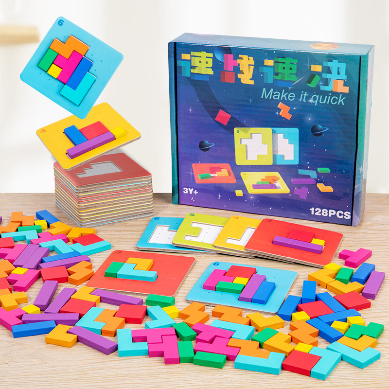 Tiktok-Style Quick Battle Puzzle Parent-Child Two-Player Focus Battle Building Block Educational Thinking Training Toy