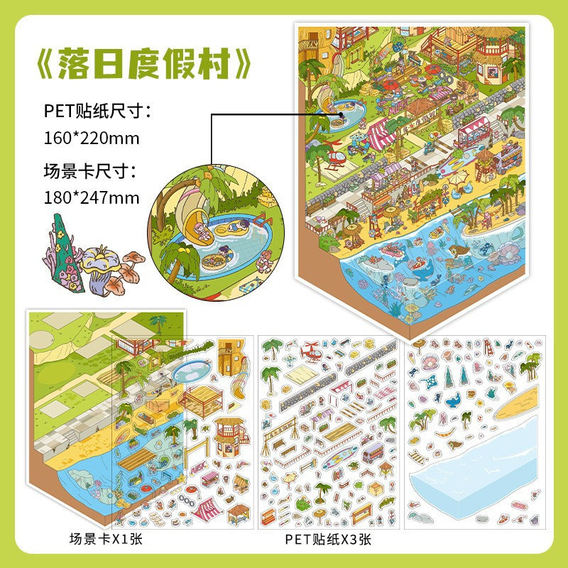 Infeel.Me Extra Large Scenery Stickers Today's Business Hours Open - Part Twelve DIY Journal Scene Stickers