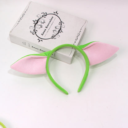 Cute Baby Yoda Ear Headband Children's Performance Dress up Green Headband Holiday Party Cos Headwear Cross-Border