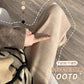 Maternity clothes 2024 autumn and winter New Korean style fashionable cashmere stripe fleece-lined thickened belly support wide-leg pants for pregnant women