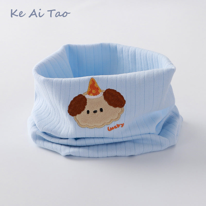Children's Neck Warmer Autumn and Winter Fleece-Lined Warm A-Class Scarf Thickened Windproof Neck Gaiter Multifunctional Hat Neck Protector Cartoon