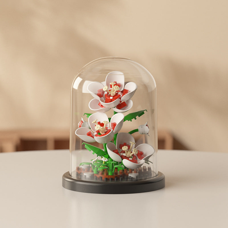 [wholesale generation] simulation of eternal flowers lily rose blocks compatible with Lego toy ornaments Valentine's Day gift