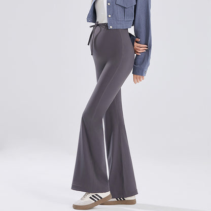 Pregnant Women's Pants Spring and Autumn Outer Wear Fashionable Slim-fit Autumn Shark Skin Flared Pants Drawstring Belly Yoga Pants Autumn Wear