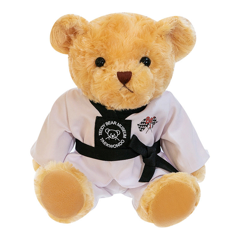 Taekwondo bear doll plush toy teddy bear doll doll martial arts hall activity gift can add LOGO
