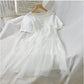 Maternity Summer 2023 New Korean Style Loose Fresh Sweet Stitching Short Sleeve Cake Fairy Dress