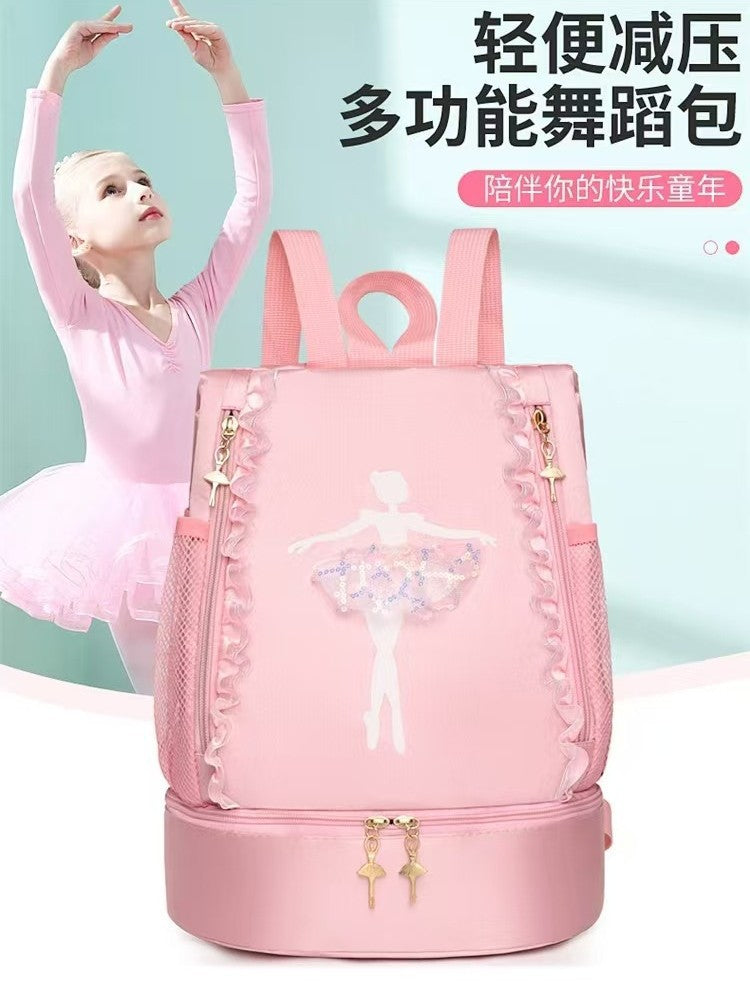 Fashion New Dance Bag Children's Dance Backpack Shoulder Dance Backpack Girls Dance Bag Large-capacity Bag Printed