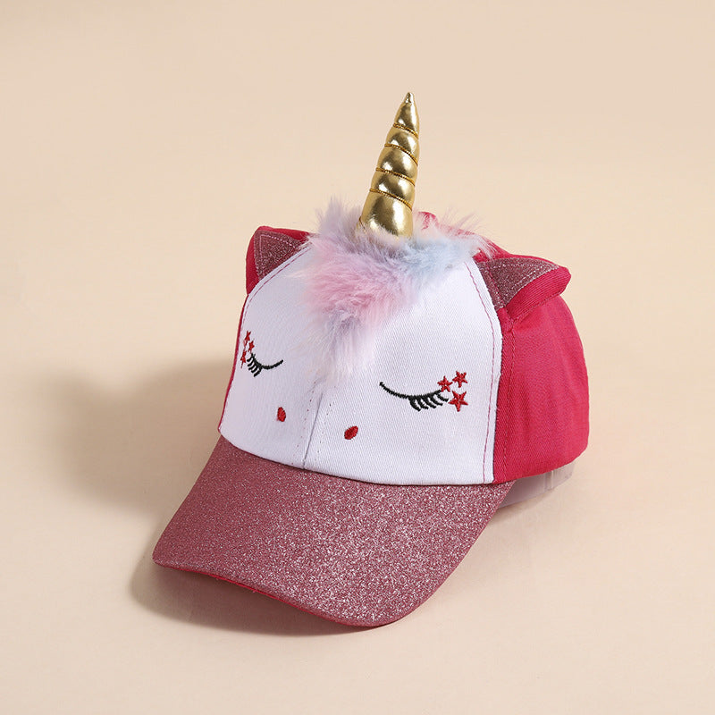 Cross-border Unicorn Children's Baseball Cap Baby Hat Spring and Autumn Festival Cross-border Foreign Trade Duck Tongue Hat