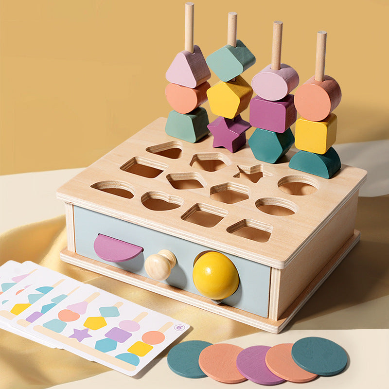 Montessori Classification Early Education Coin Box Baby Color Cognitive Shape Building Blocks Matching Teaching Aids Baby Educational Toys