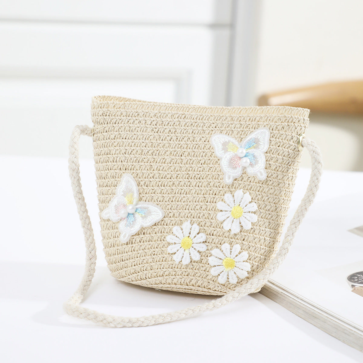 Cross-border New Children's Bag Spring and Summer New Children's Crossbody Bag Handmade Straw Satchel Travel Mini Coin Purse