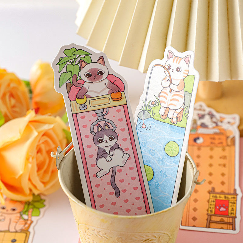 Paper Bookmark Meow's Everything Book Cute Flash Sand Bookmark Student Reading Marker Booklet Creative Gift Writable