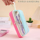 Large-Capacity Durable and Washable Student Stationery Oxford Cloth Storage Bag Transparent Square and Round Pencil Bag Multi-Layer Portable Pencil Bag
