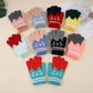 Winter Kidsren's Gloves Are Warm and Velvet to Prevent Cold. Primary School Students Write Boys and Girls Baby Sets Jacquard Gloves Kittens