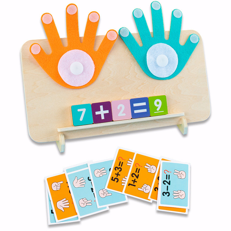 Children's Finger Arithmetic Educational Teaching Aids Addition and Subtraction Arithmetic Palm Mathematics Enlightenment Wooden Toys Kindergarten