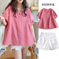 Picture processed summer solid color maternity short sleeve suit shorts suit