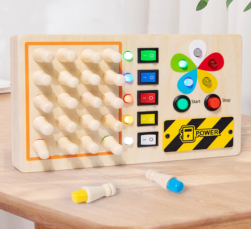 Children's Montessori Early Education Simulation Driving Steering Wheel Digital Switch Light Sound Busy Board Science and Education Aids Educational Toys