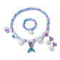 mermaid necklace diy pearl non-allergic beaded suit children cute mermaid princess necklace jewelry