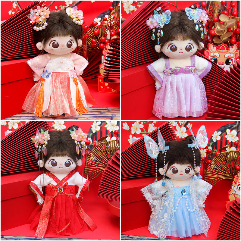 A generation of original genuine antique doll 20cm cotton doll clothes ancient Chinese clothing suit skirt