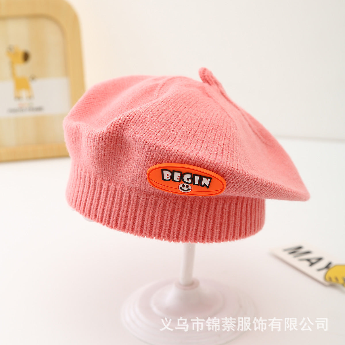 Spring and Autumn Korean Style Baby Boy and Girl Candy Color All-match Knitted Beret Children's Western Style Casual Wool Hat Paintler Hat