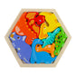 Cross-Border Children's Wooden Three-Dimensional Hexagonal Puzzle Animal Transportation Puzzle Building Blocks Early Education Educational Toys