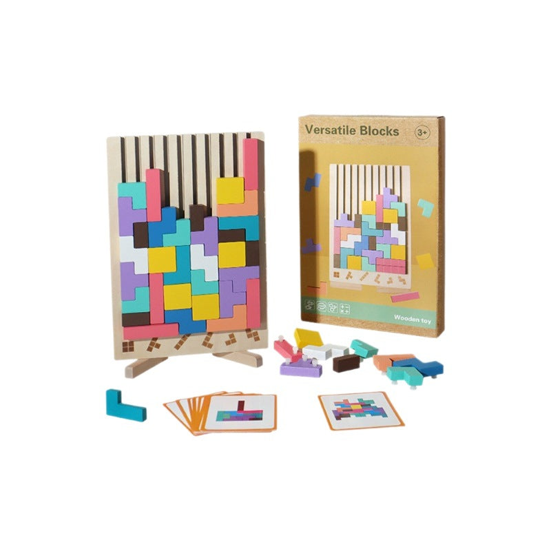3D Stereo Tetris Building Blocks Kidsren's Educational Early Education Puzzle Matching Card Jenga Educational Toys