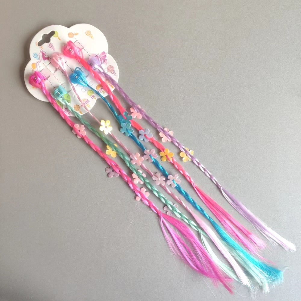 New Children's Colorful Clamp Small Braid Six-color Mixed Butterfly Love Five-pointed Star Wig Braid Performance Dirty Braids